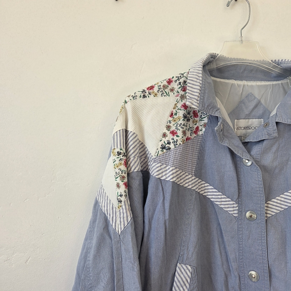 Vintage Stonybrook Patchwork Jacket Windbreaker B… - image 3